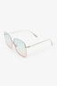 Christian Dior Pink/Gold Square Frame Sunglasses