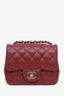 Pre-loved Chanel™ 2022 Burgundy Quilted Lambskin Mini Square Flap Bag