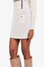Self-Portrait White Sequin Crochet Mini Skirt Size S