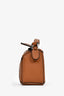 Loewe Brown Leather Nano Puzzle Crossbody Bag with Chain