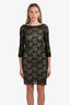 Diane von Furstenberg Green Lace Embroidered Long Sleeve Midi Dress Size 8