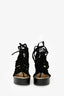 Pre-Loved Chanel™ Black Velvet Wooden Wedge Heels Size 37