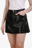 Frame Black Recycled Leather Mini Skirt Size 26
