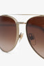 Valentino Brown Gradient Crystal Embellished Aviator Sunglasses