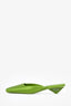 Prada Green Satin Square Toe Mules Size 35.5
