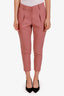 Brunello Cucinelli Pink Virgin Wool Straight Leg Pants Size 4