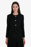 Celine Black Mohair Blend Gold Button Blazer Size 40