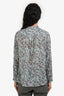 Isabel Marant Étoile Light Blue Cotton Floral Print Long Sleeve Top Size 38