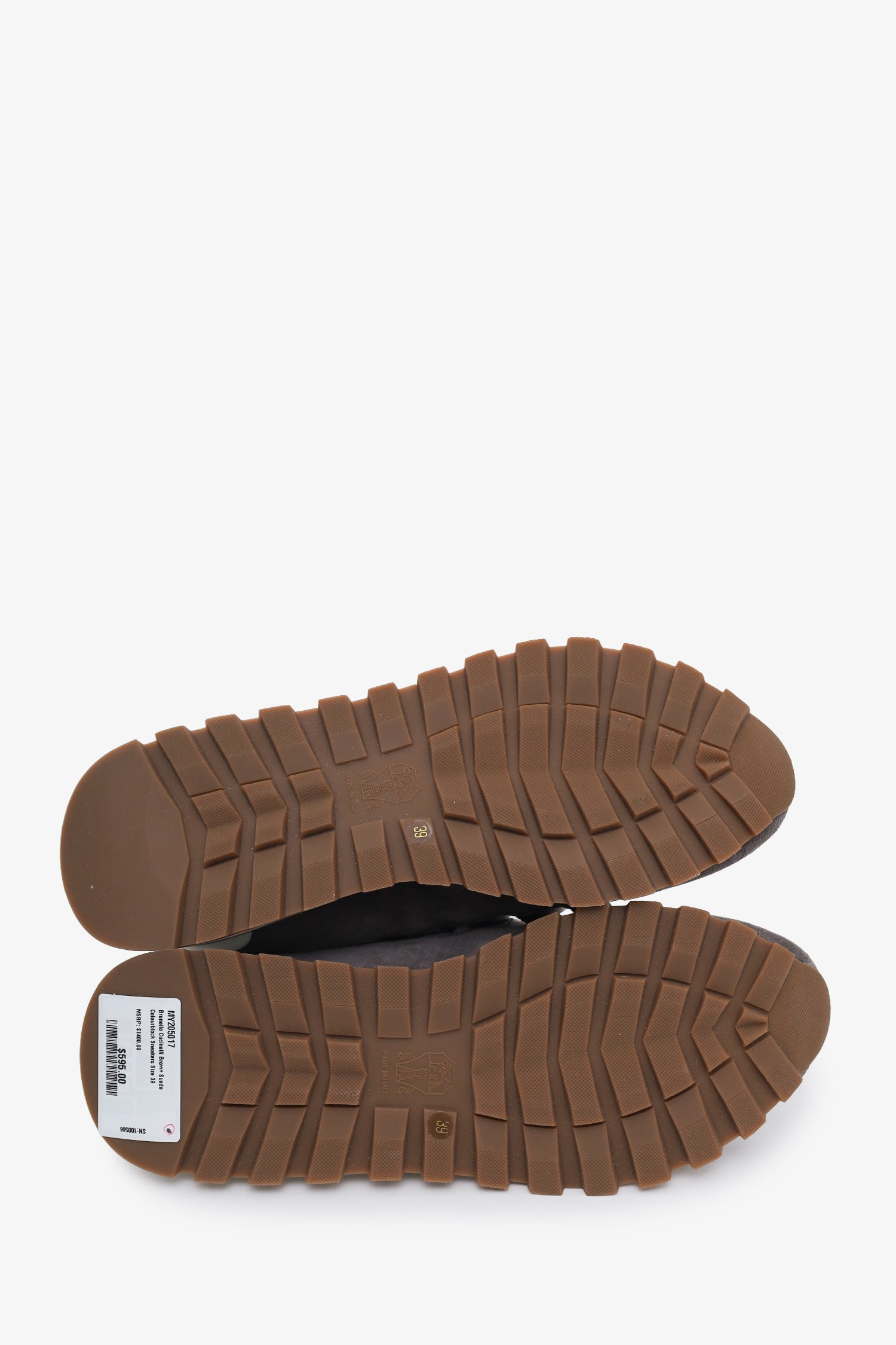 Brunello Cucinelli Brown Suede Colourblock Sneakers Size 39 – Mine
