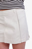 Gucci Beige Cotton Pleated Mini Skirt Size 42