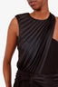 Victoria Beckham PS 19 Black Pleated Belted Mini Dress Size 6