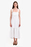 Theory White Linen Blend Tie-Back Midi Dress Size L