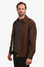 Gucci SS25 Brown Twill Logo Bomber Jacket Size 48 Men's