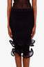 Simkhai Black Kelso Plissé Pencil Skirt Size S
