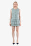 Pre-loved Chanel™ Blue Tweed Button Sleeveless Dress Size 38