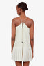 Alemais Cream/Blue Print 'Rider' Pleat Hem Mini Dress Size 4