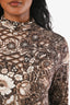 Haut à col roulé imprimé en jersey marron Ulla Johnson Taille M