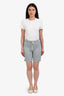 Helmut Lang Blue Cotton Logo Sweatshorts Size XS with Tags
