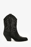 Raye Black Suede Printed Western Ankle Boots Size 6.5