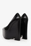 Versace Black Leather Mega Platform Heels Size 38.5