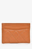 Pre-loved Chanel™ Brown Quilted Lambskin Leather Cardholder