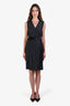 Akris Punto Grey Wool Belted Midi Dress Size 8