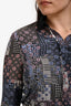 Versace Purple/Black Patterned Silk Button Down Top Size 40