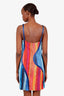 Moschino Cheap & Chic Blue/Orange Text Print Mini Dress Size 10
