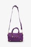 Balenciaga Purple Leather Classic Mini Twiggy 2way Shoulder Handbag