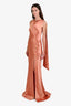 Sau Lee Terracotta Satin Open Back 'Priscilla' Gown Size 2