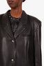Nanushka Black Faux Leather Long Single Breasted Blazer Size M