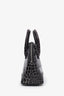 Balenciaga Black Croc Embossed Ville Mini Top Handle Bag With Strap