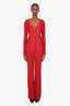 Alexander McQueen Red Pleated Pants Size 42