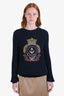 Gucci Navy Blue Cotton Blend Anchor Crest Sweater Size S Mens