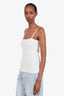 Jacquemus White Ribbed Le Haut Sierra Tank Top Size 44