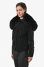 Gucci Black Fur Trimmed Jacket Size 40