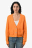Ganni Orange Alpaca Wool Crystal Embellished Cardigan Size XS