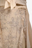 Dries Van Noten Beige Floral Silk Blend Layered Midi Skirt Size 40