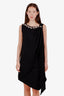 Gucci Black Crystal Embellished Draped Jersey Shift Dress Size XS