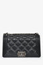 Pre-loved Chanel™ 2016-17 Iridescent Leather Beaded Double Stitch Medium Boy Bag
