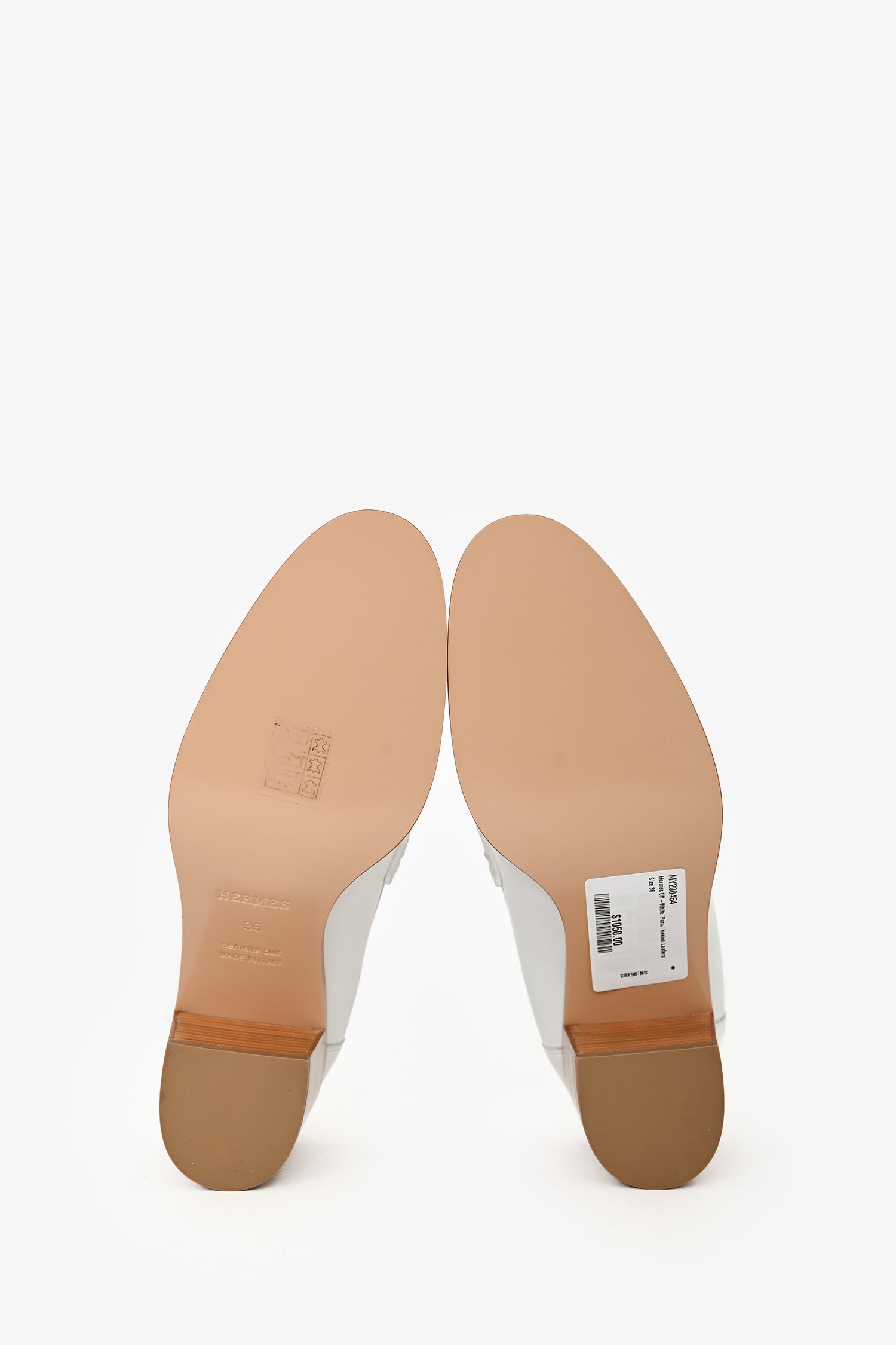 Hermès Off-White 'Paris' Heeled Loafers Size 36 – Mine & Yours
