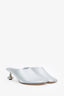 Loewe Silver Metallic Leather Toy Mules Size 38