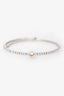 Miu Miu Silver Tone Crystal Faux Pearl Choker Necklace