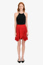 Maje Red Pleated Midi Skirt Size 1