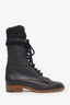 Pre-loved Chanel™ Brown Leather Fringe Detail Combat Boot Size 40