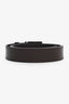 Gucci Brown Plutone Calfskin Plaque Interlocking G 30mm Belt Size 95