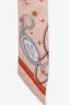 Hermès Beige/Rose/Caramel/White Silk 'C'est La Fete Twilly' Scarf