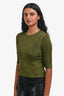 Saint Laurent Olive Green Cassandre Knitted Top Estimated Size S