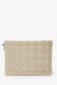 Bottega Veneta Cream Canvas Travel Case