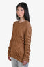 Rick Owens FW 2021 Honey Cotton Long Sleeve 'Tower' Gathered Top Size S